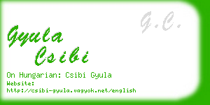 gyula csibi business card